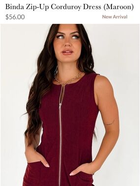 Day + Moon Sleeveless Zip-Front Midi Dress in Deep Burgundy